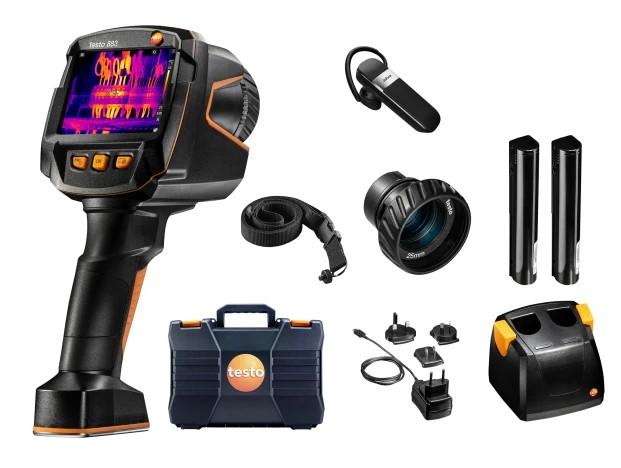 Set Testo 883-2 Cámara termo gráfica con objetivos 42° y 12° y accesorios