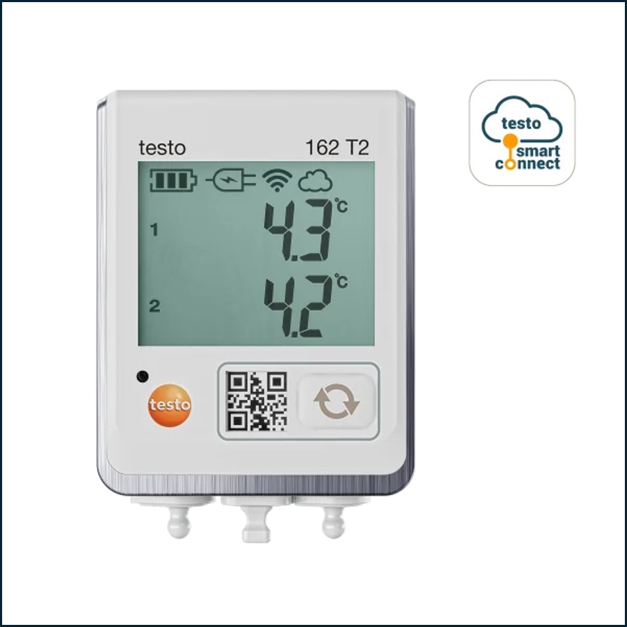Testo Saveris 162-T2 - Registrador WiFi de temperatura con conexiones para 2 sondas NTC 